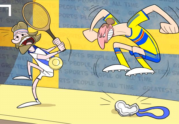 Locuras de Zlatan Ibrahimovic. Ilustración en la que Ibra muestra su enfado con Bjorg.