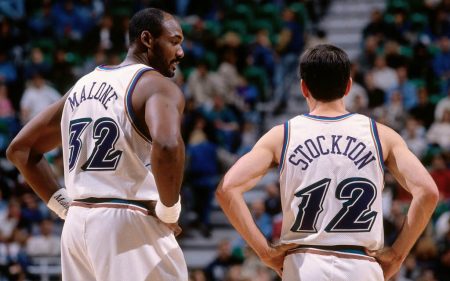 Karl Malone y John Stockton con Utah Jazz