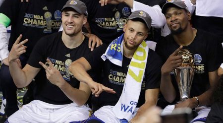 Klay Thompson, Stephen Curry y Kevin Durant