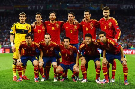 Once inicial español que ganó la final de la Eurocopa 2012 frente a Italia: Foto: Bekia