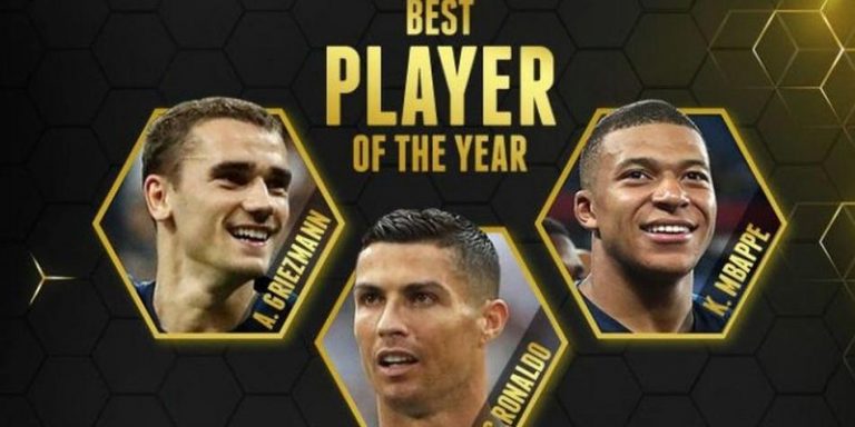 Globe Soccer Award 2018 Griezmann Cristiano Ronaldo Mbappe