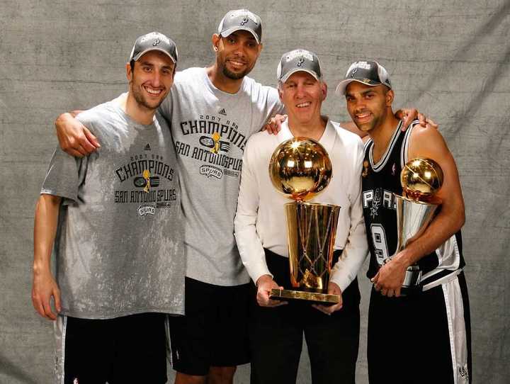 Ginobili Duncan Popovich Parker Spurs anillo NBA