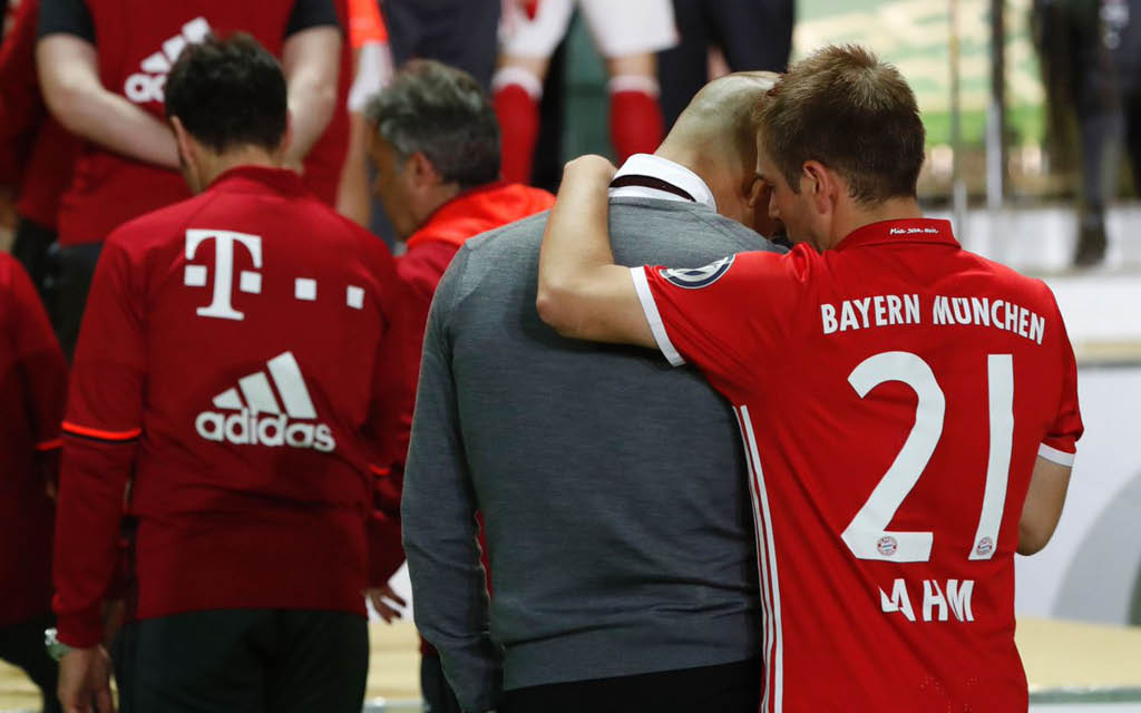 Pep Guardiola y Philipp Lahm en el Bayern de Munich