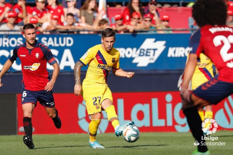 Carles Perez repartió las 2 asistencias de gol del Barça ante el Osasuna.